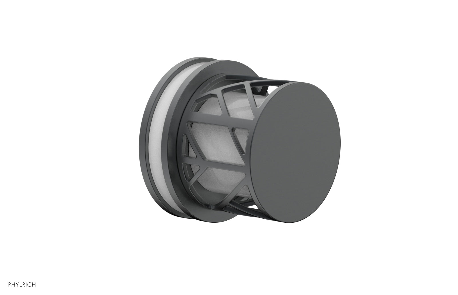 Phylrich JOLIE Volume Control/Diverter Trim - Round Handle with "White" Accents