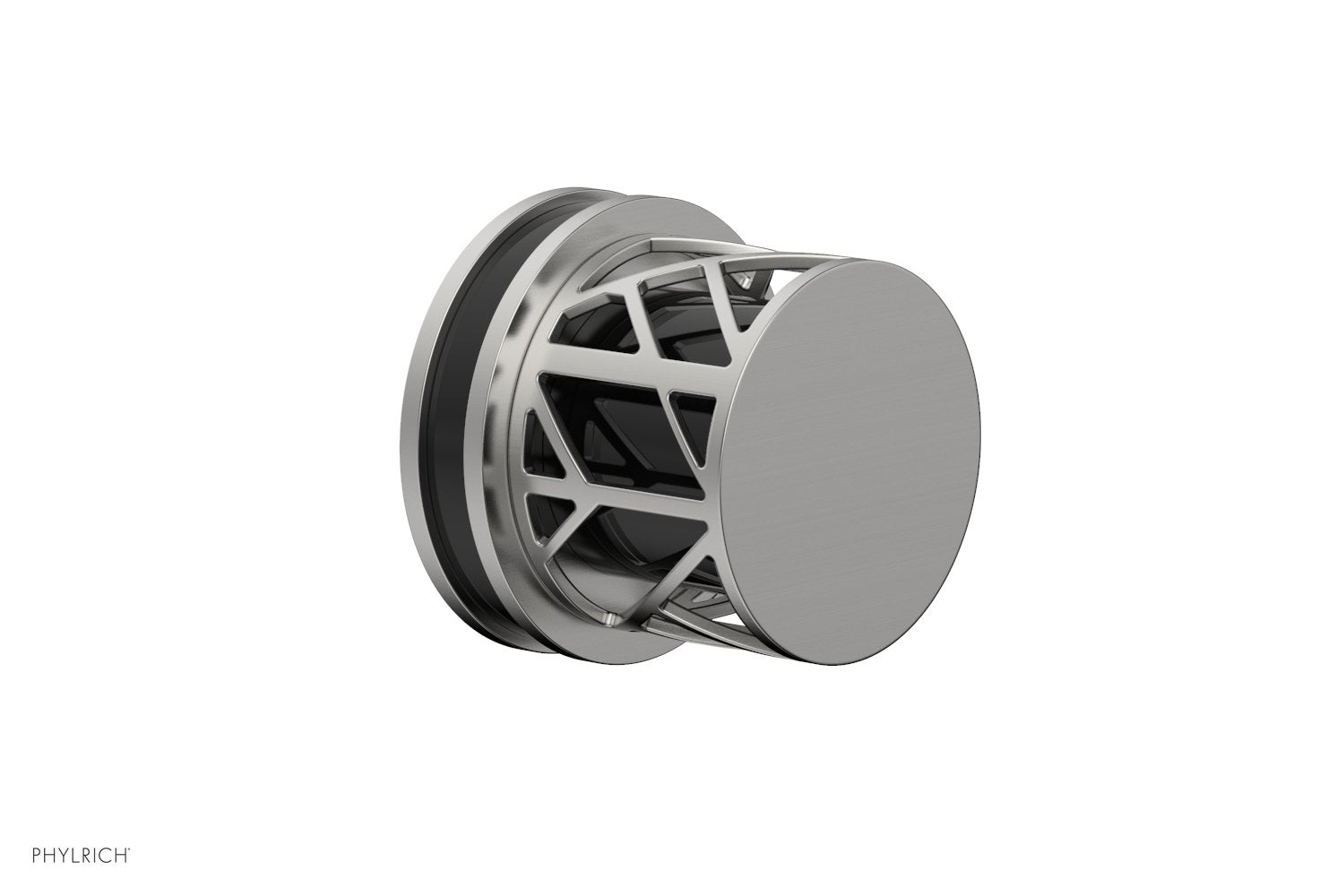 Phylrich JOLIE Volume Control/Diverter Trim - Round Handle with "Black" Accents