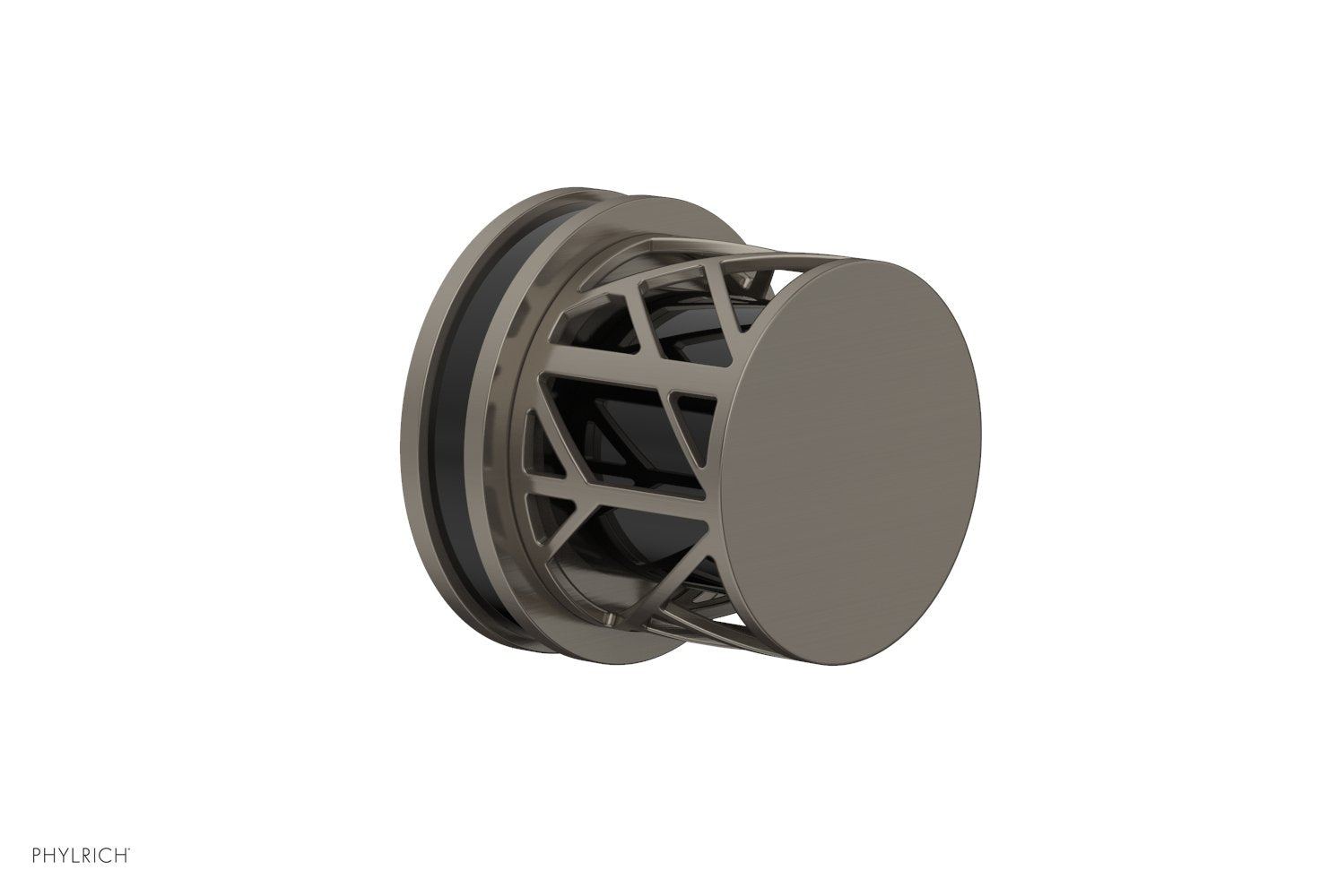 Phylrich JOLIE Volume Control/Diverter Trim - Round Handle with "Black" Accents