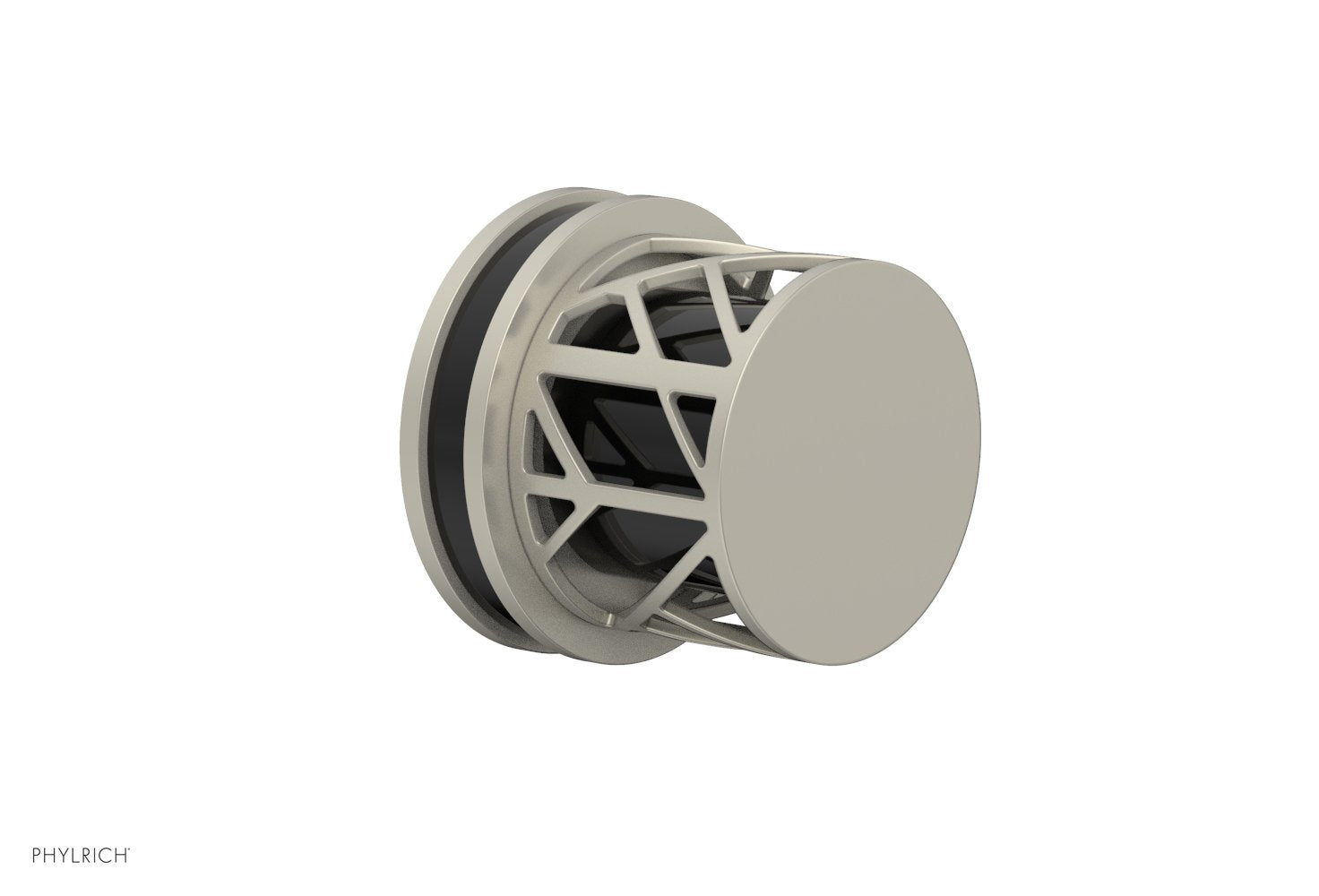 Phylrich JOLIE Volume Control/Diverter Trim - Round Handle with "Black" Accents