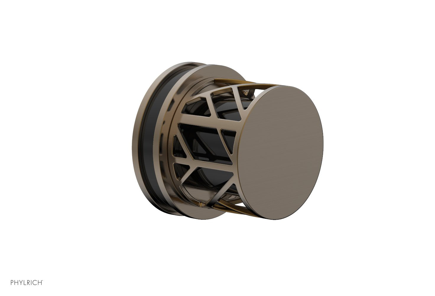 Phylrich JOLIE Volume Control/Diverter Trim - Round Handle with "Black" Accents