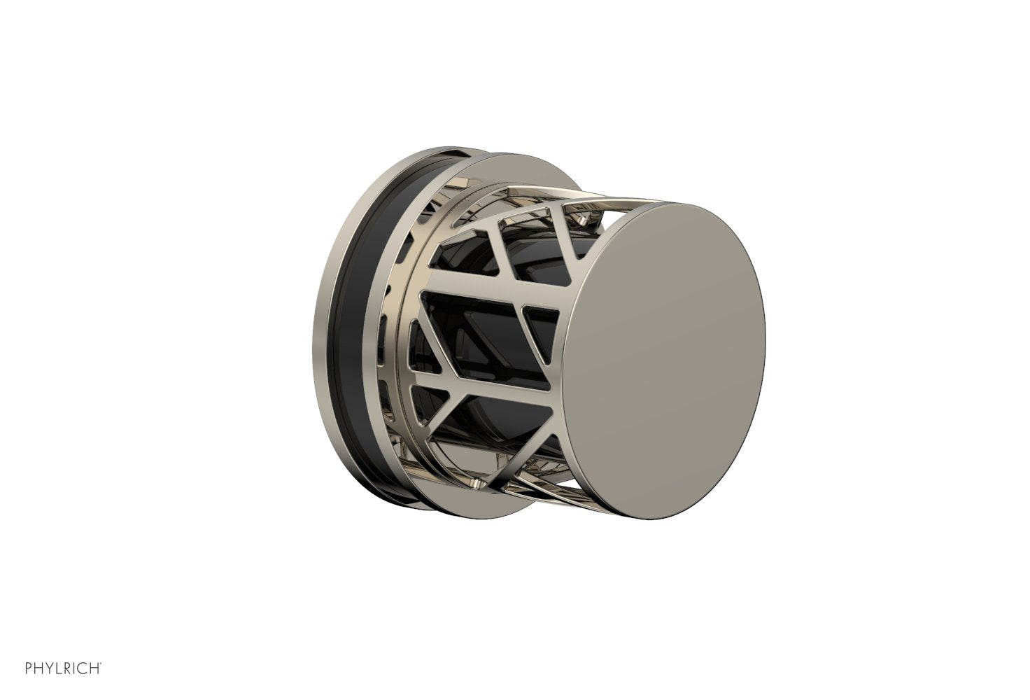 Phylrich JOLIE Volume Control/Diverter Trim - Round Handle with "Black" Accents