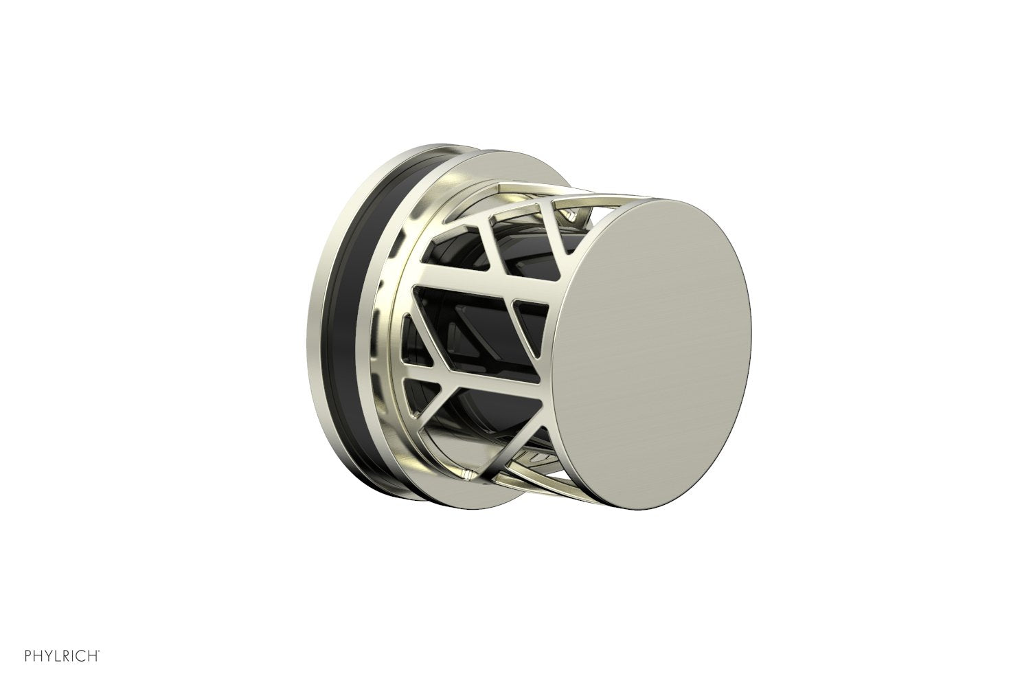 Phylrich JOLIE Volume Control/Diverter Trim - Round Handle with "Black" Accents