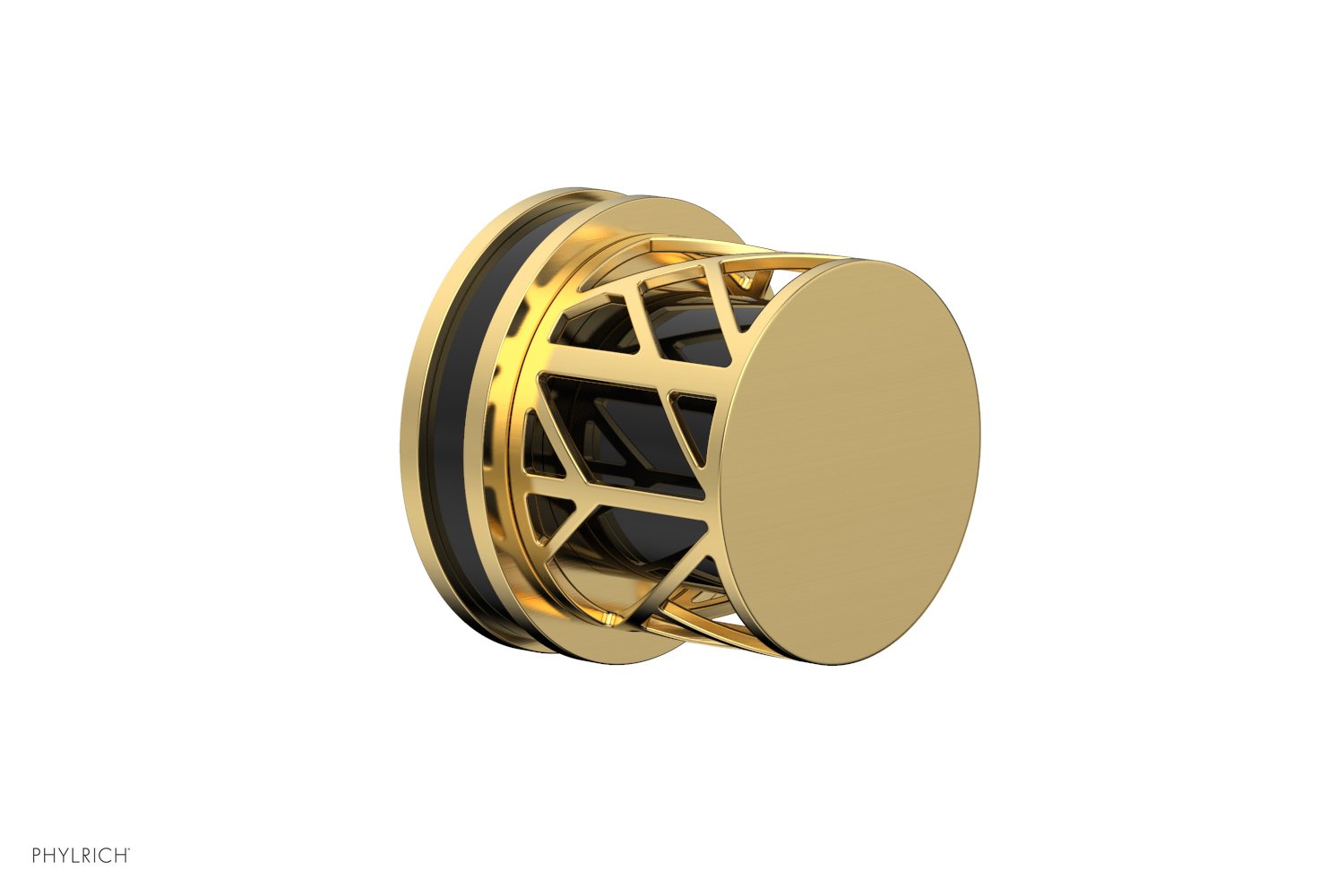 Phylrich JOLIE Volume Control/Diverter Trim - Round Handle with "Black" Accents