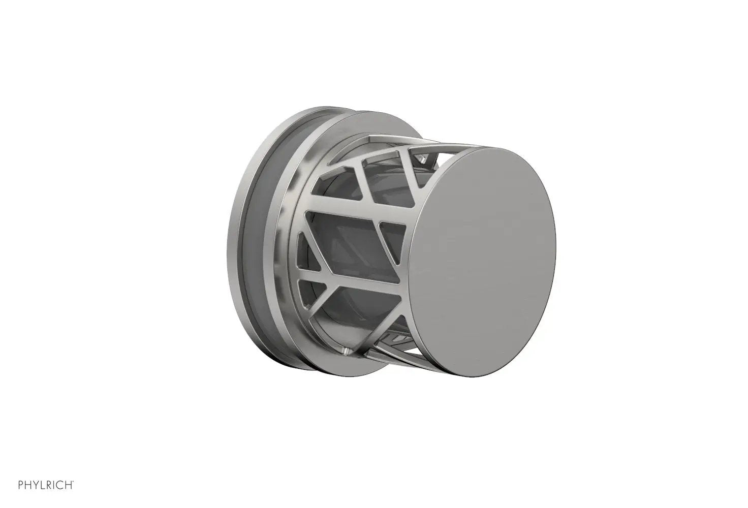 Phylrich JOLIE Volume Control/Diverter Trim - Round Handle with "Grey" Accents by Phylrich