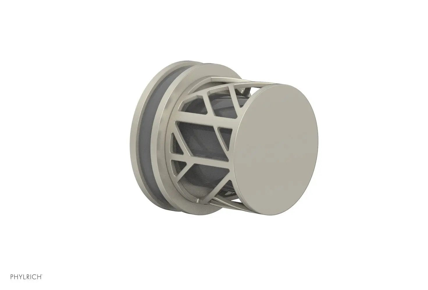 Phylrich JOLIE Volume Control/Diverter Trim - Round Handle with "Grey" Accents by Phylrich