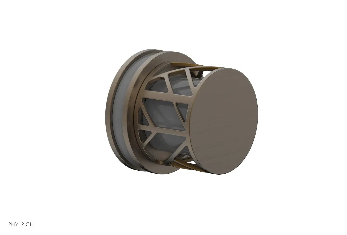 Phylrich JOLIE Volume Control/Diverter Trim - Round Handle with "Grey" Accents by Phylrich