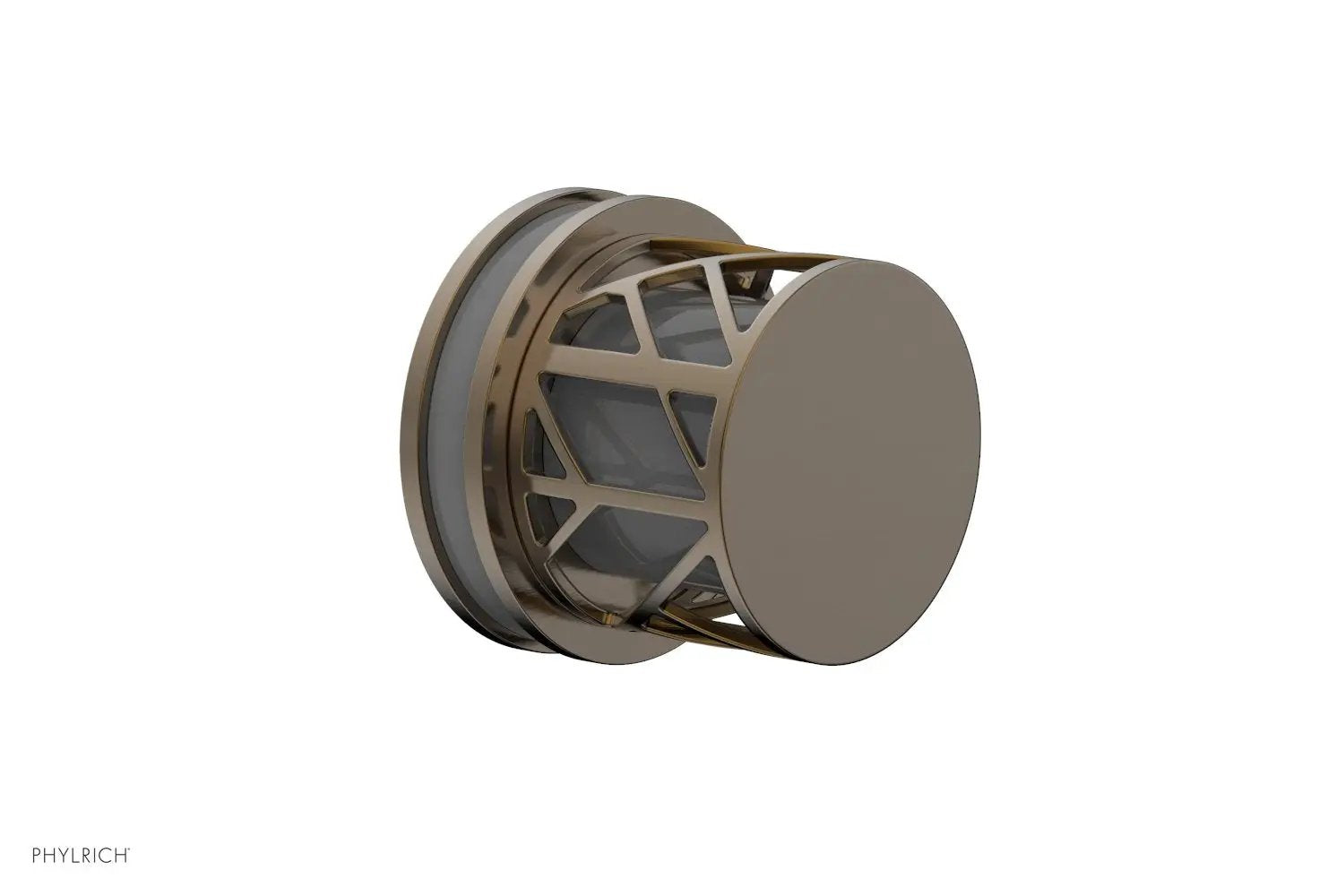 Phylrich JOLIE Volume Control/Diverter Trim - Round Handle with "Grey" Accents by Phylrich