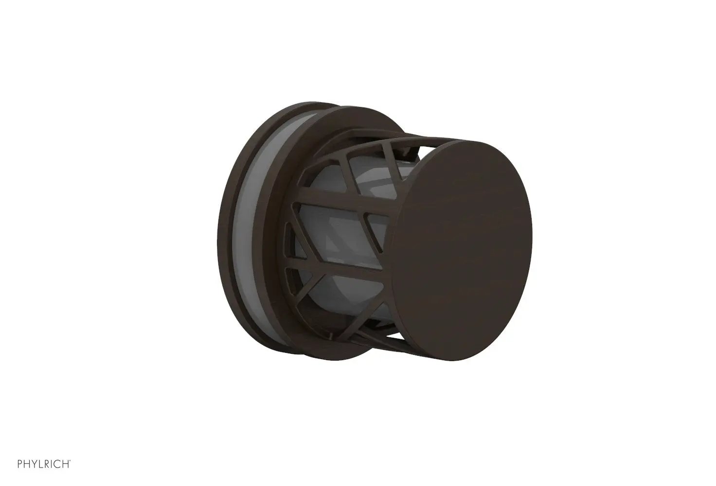 Phylrich JOLIE Volume Control/Diverter Trim - Round Handle with "Grey" Accents by Phylrich