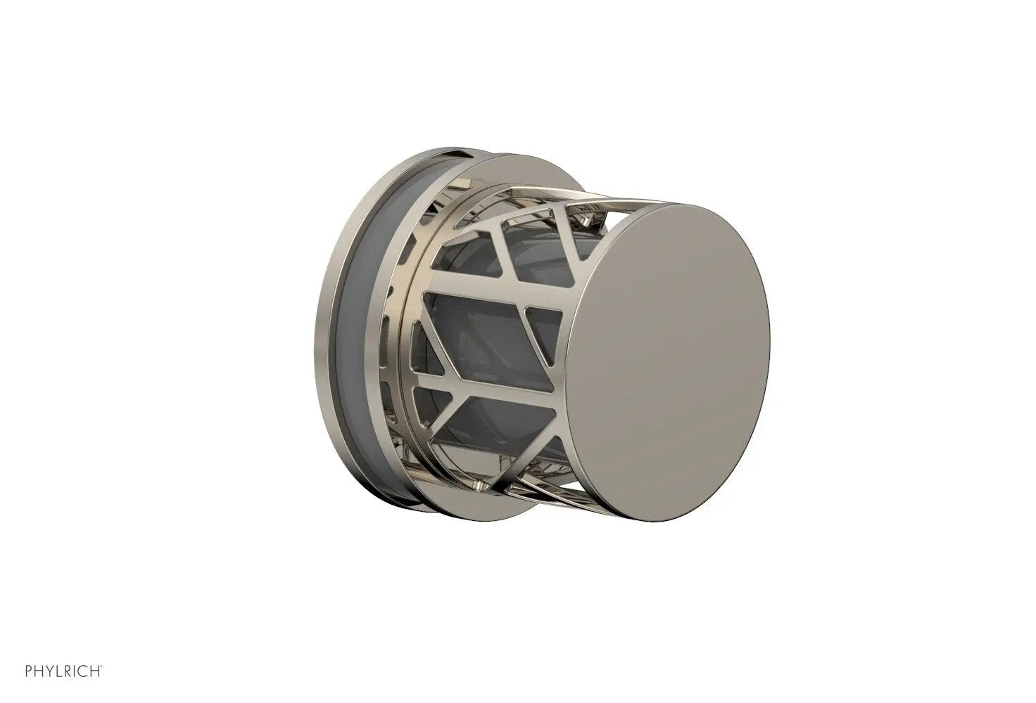 Phylrich JOLIE Volume Control/Diverter Trim - Round Handle with "Grey" Accents by Phylrich