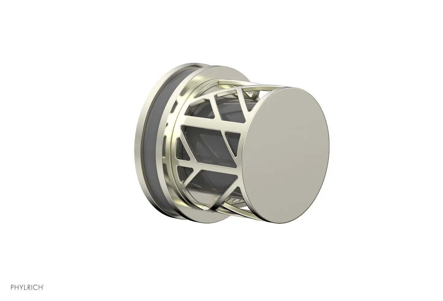 Phylrich JOLIE Volume Control/Diverter Trim - Round Handle with "Grey" Accents by Phylrich