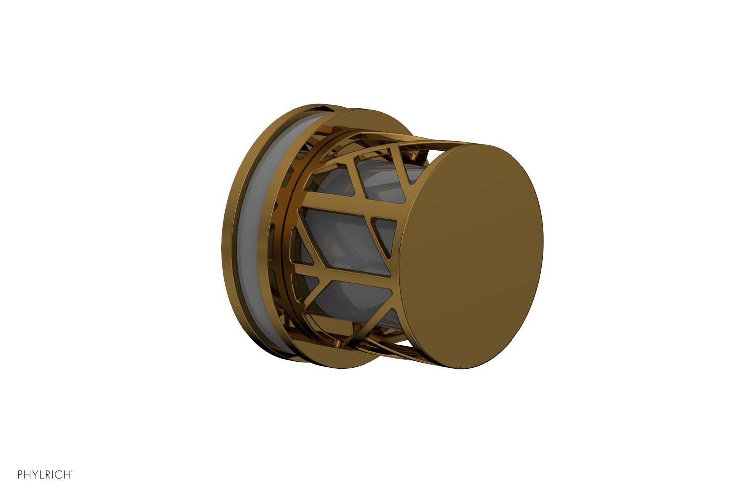 Phylrich JOLIE Volume Control/Diverter Trim - Round Handle with "Grey" Accents