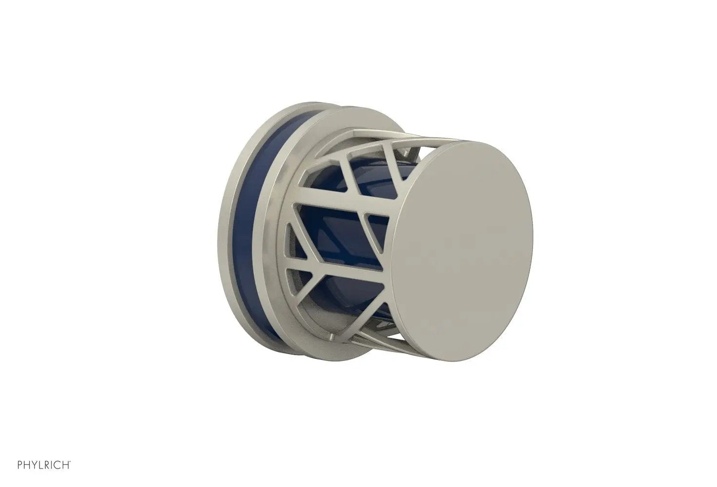 Phylrich JOLIE Volume Control/Diverter Trim - Round Handle with "Navy Blue" Accents by Phylrich