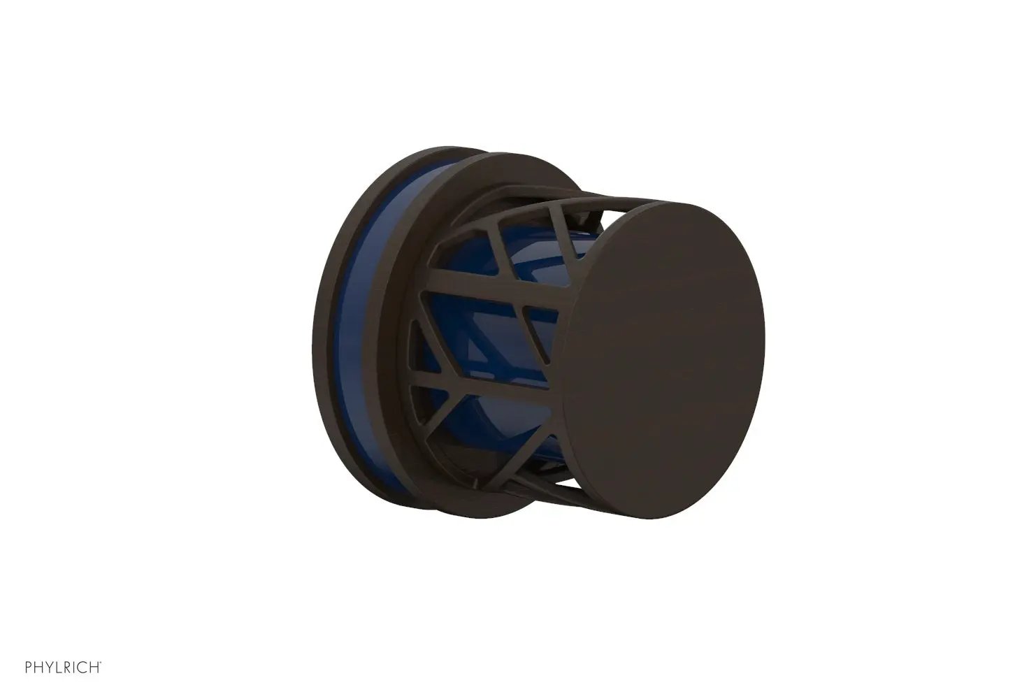 Phylrich JOLIE Volume Control/Diverter Trim - Round Handle with "Navy Blue" Accents by Phylrich