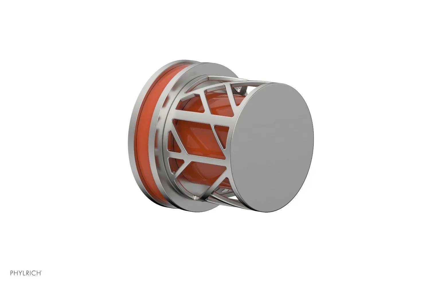 Phylrich JOLIE Volume Control/Diverter Trim - Round Handle with "Orange" Accents by Phylrich