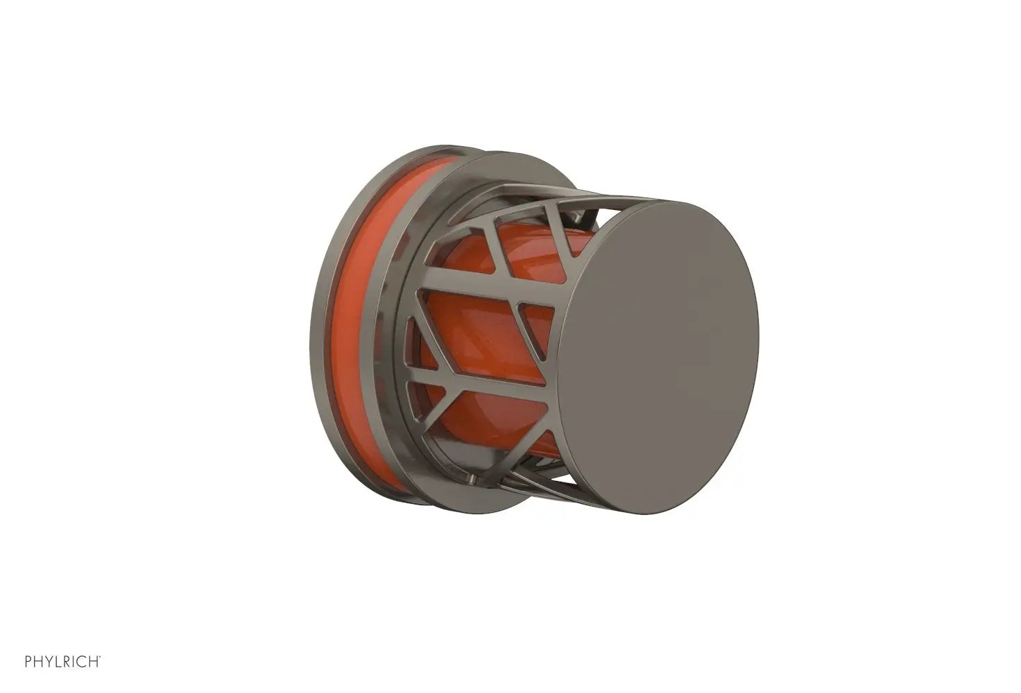 Phylrich JOLIE Volume Control/Diverter Trim - Round Handle with "Orange" Accents by Phylrich