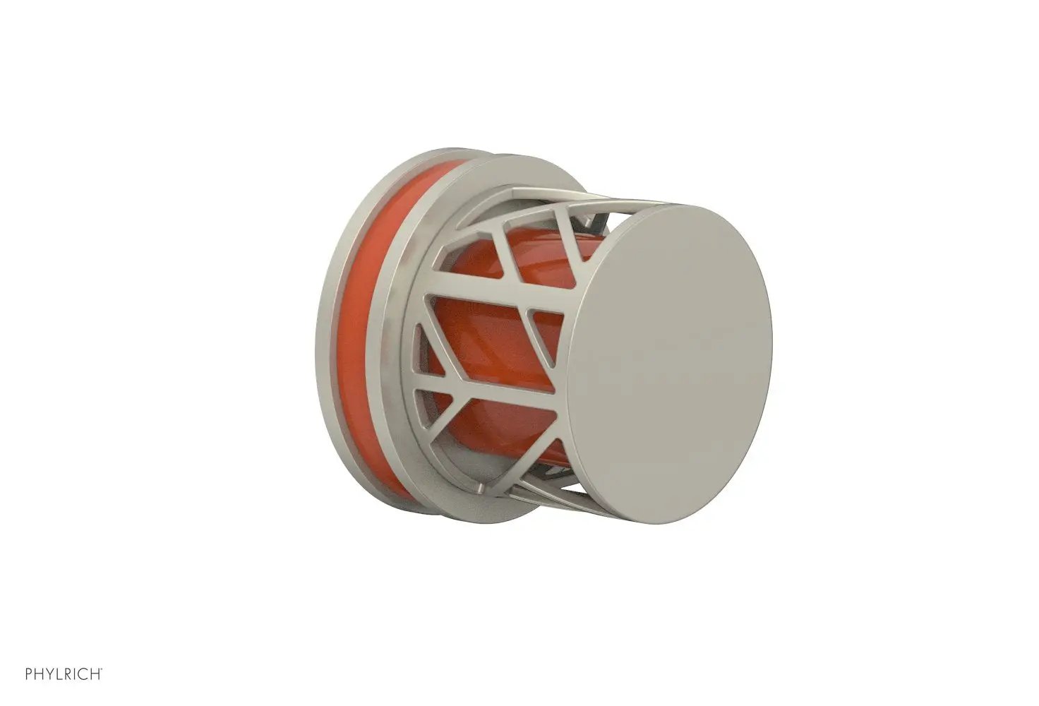 Phylrich JOLIE Volume Control/Diverter Trim - Round Handle with "Orange" Accents by Phylrich
