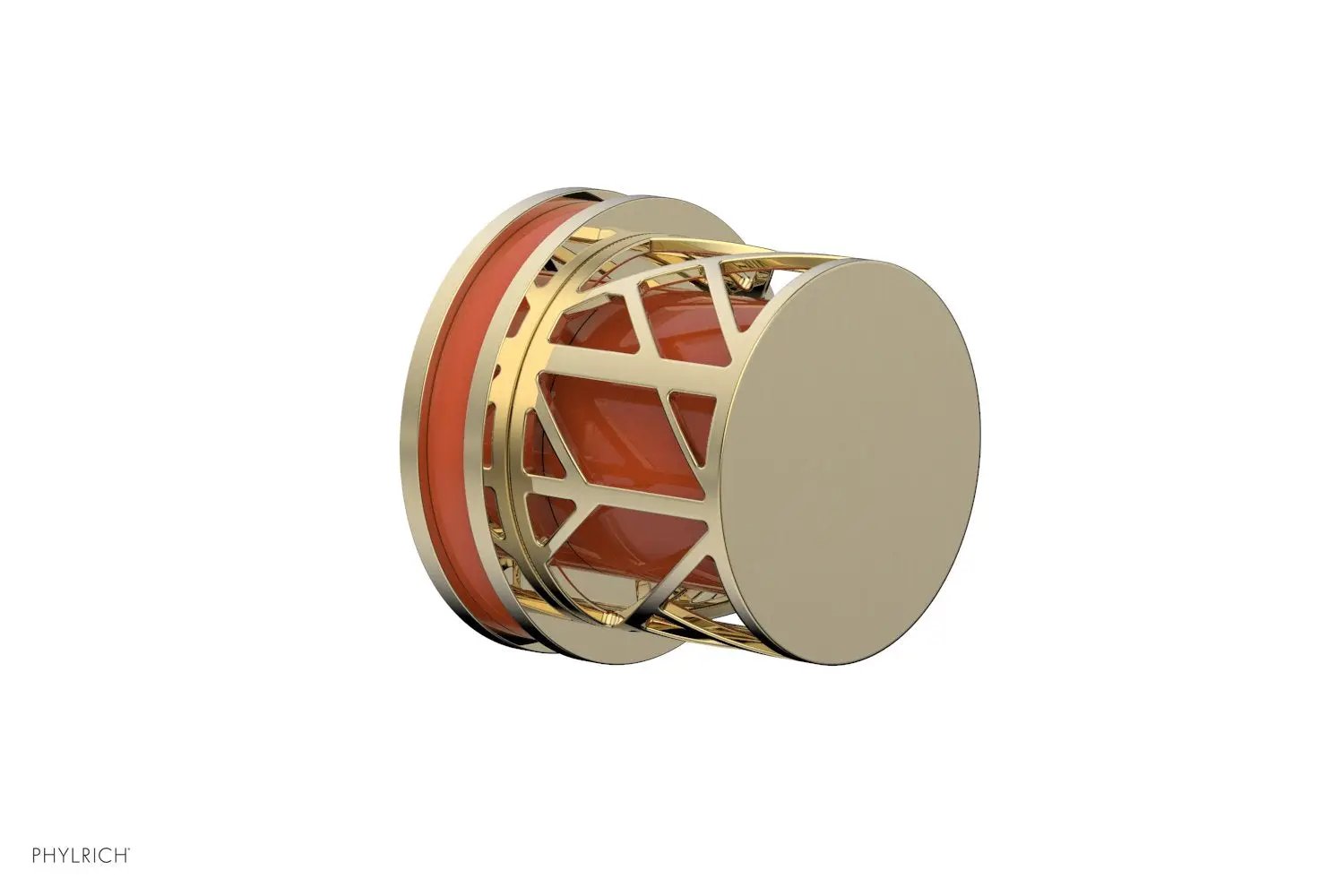 Phylrich JOLIE Volume Control/Diverter Trim - Round Handle with "Orange" Accents by Phylrich