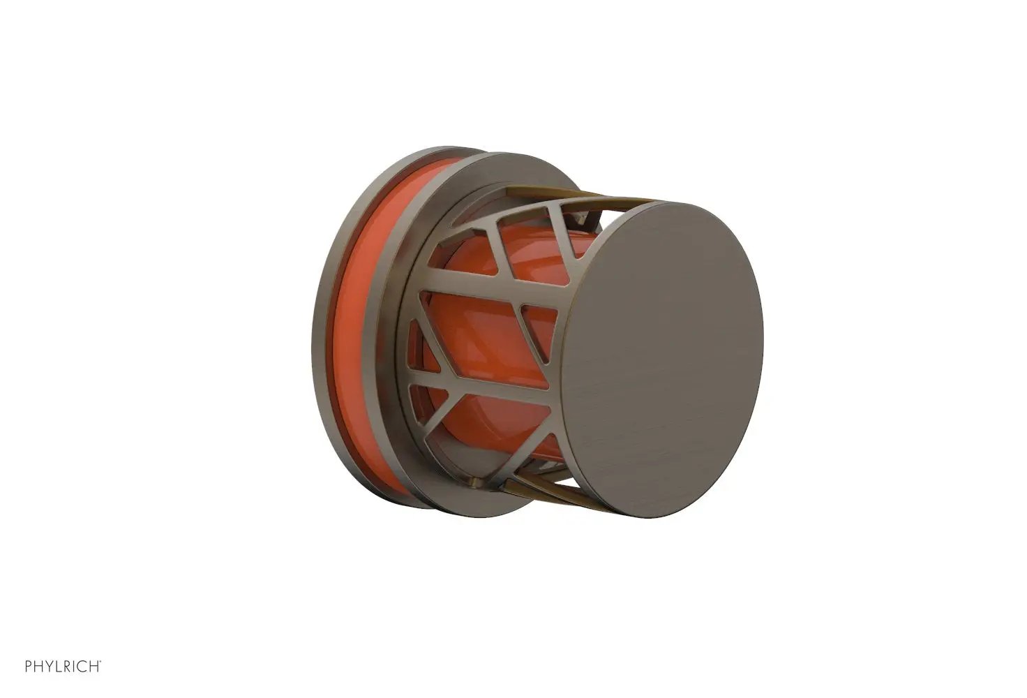 Phylrich JOLIE Volume Control/Diverter Trim - Round Handle with "Orange" Accents by Phylrich
