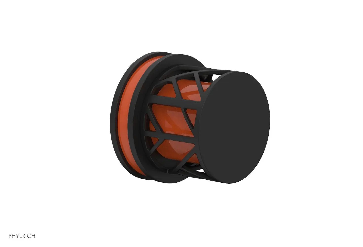 Phylrich JOLIE Volume Control/Diverter Trim - Round Handle with "Orange" Accents by Phylrich