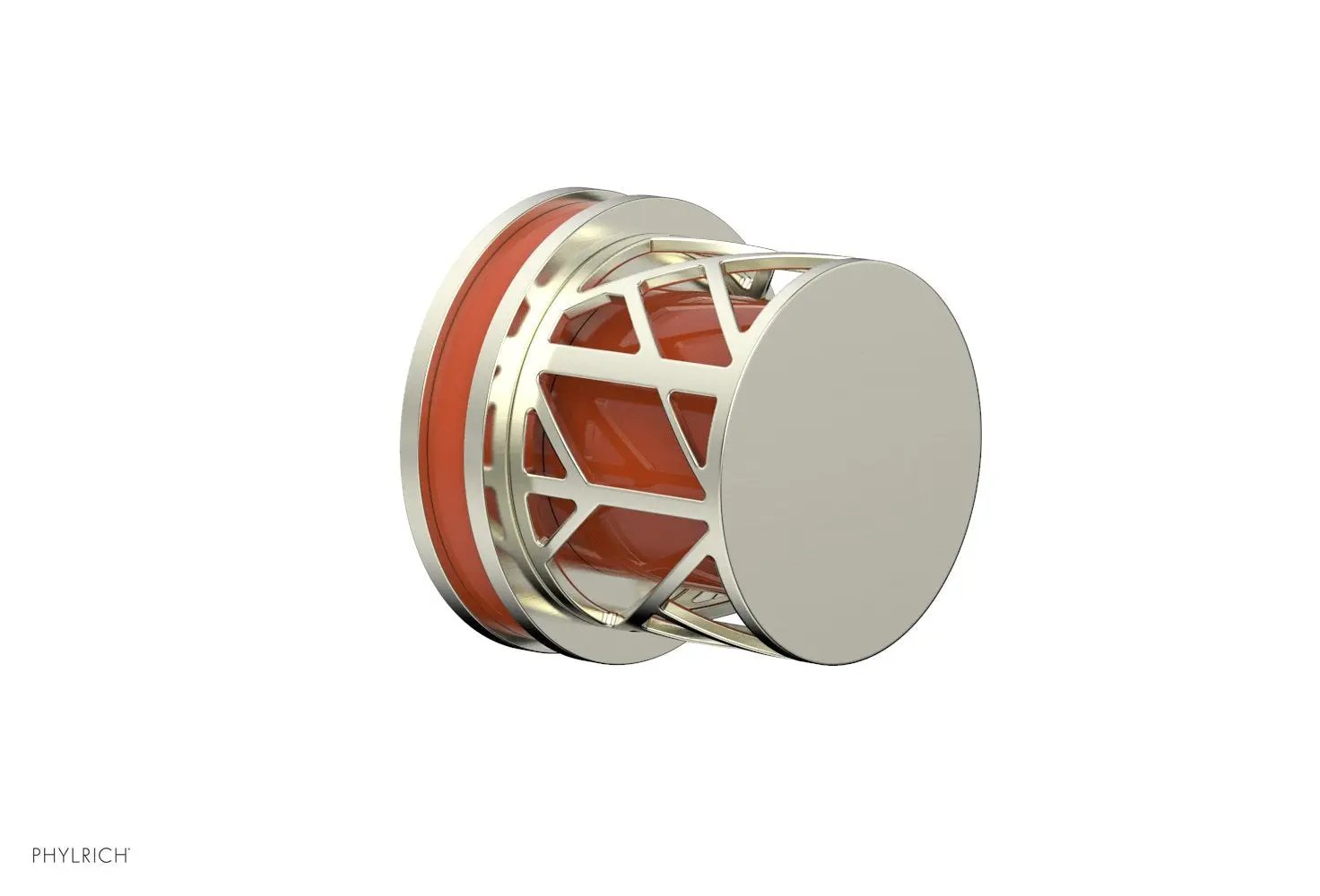 Phylrich JOLIE Volume Control/Diverter Trim - Round Handle with "Orange" Accents by Phylrich