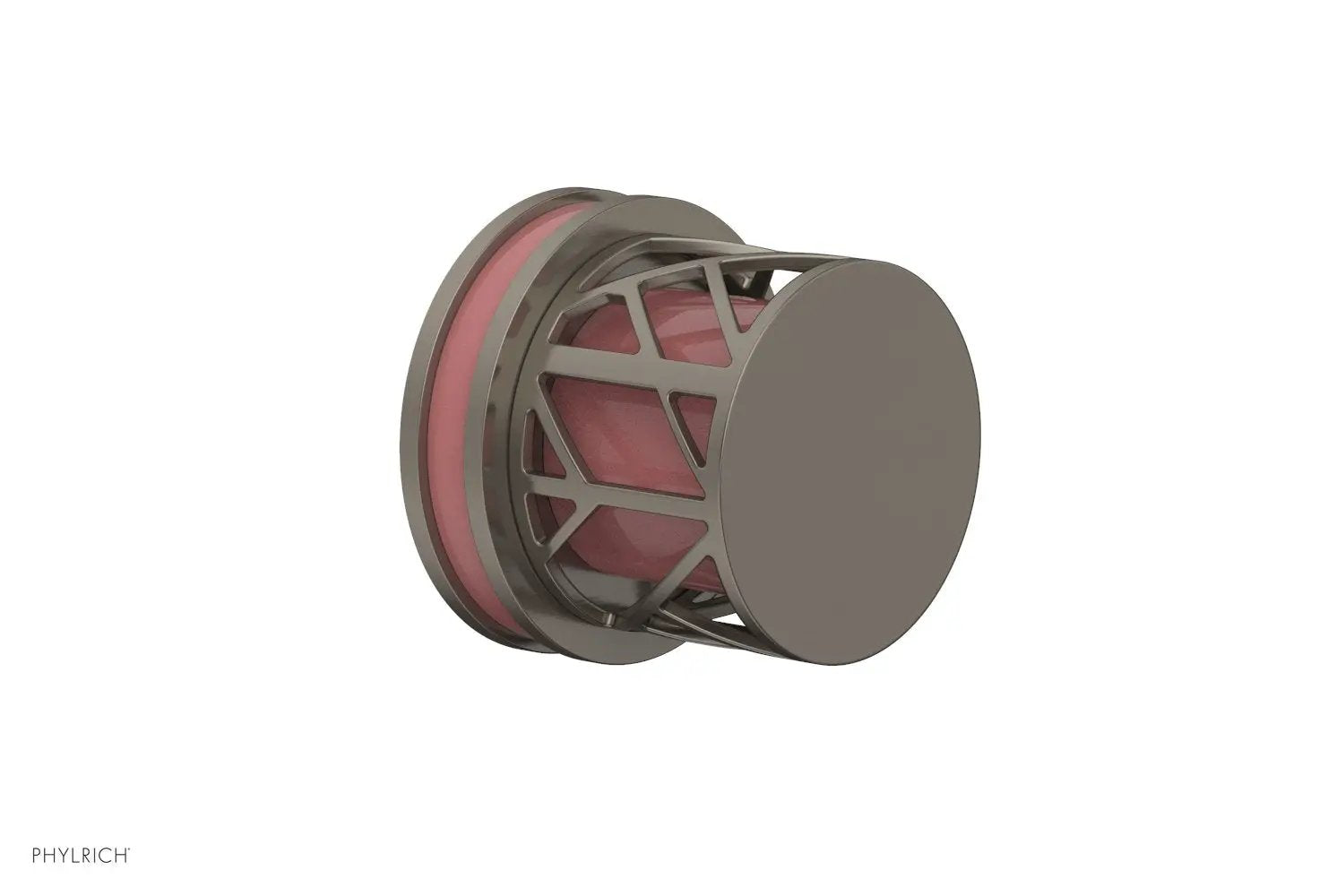 Phylrich JOLIE Volume Control/Diverter Trim - Round Handle with "Pink" Accents by Phylrich