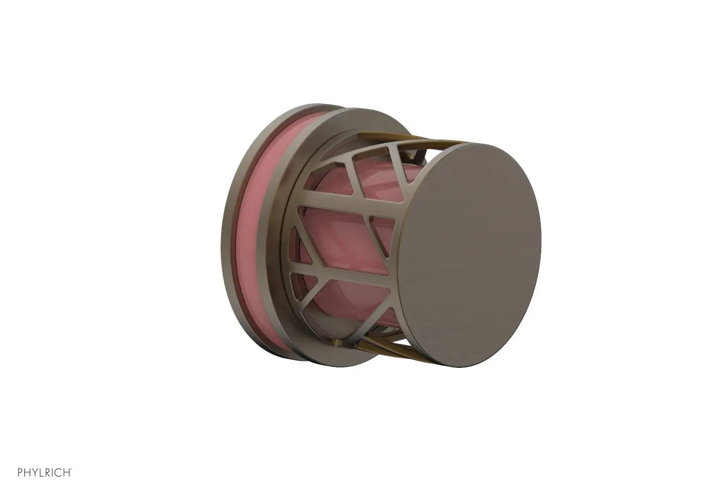Phylrich JOLIE Volume Control/Diverter Trim - Round Handle with "Pink" Accents by Phylrich