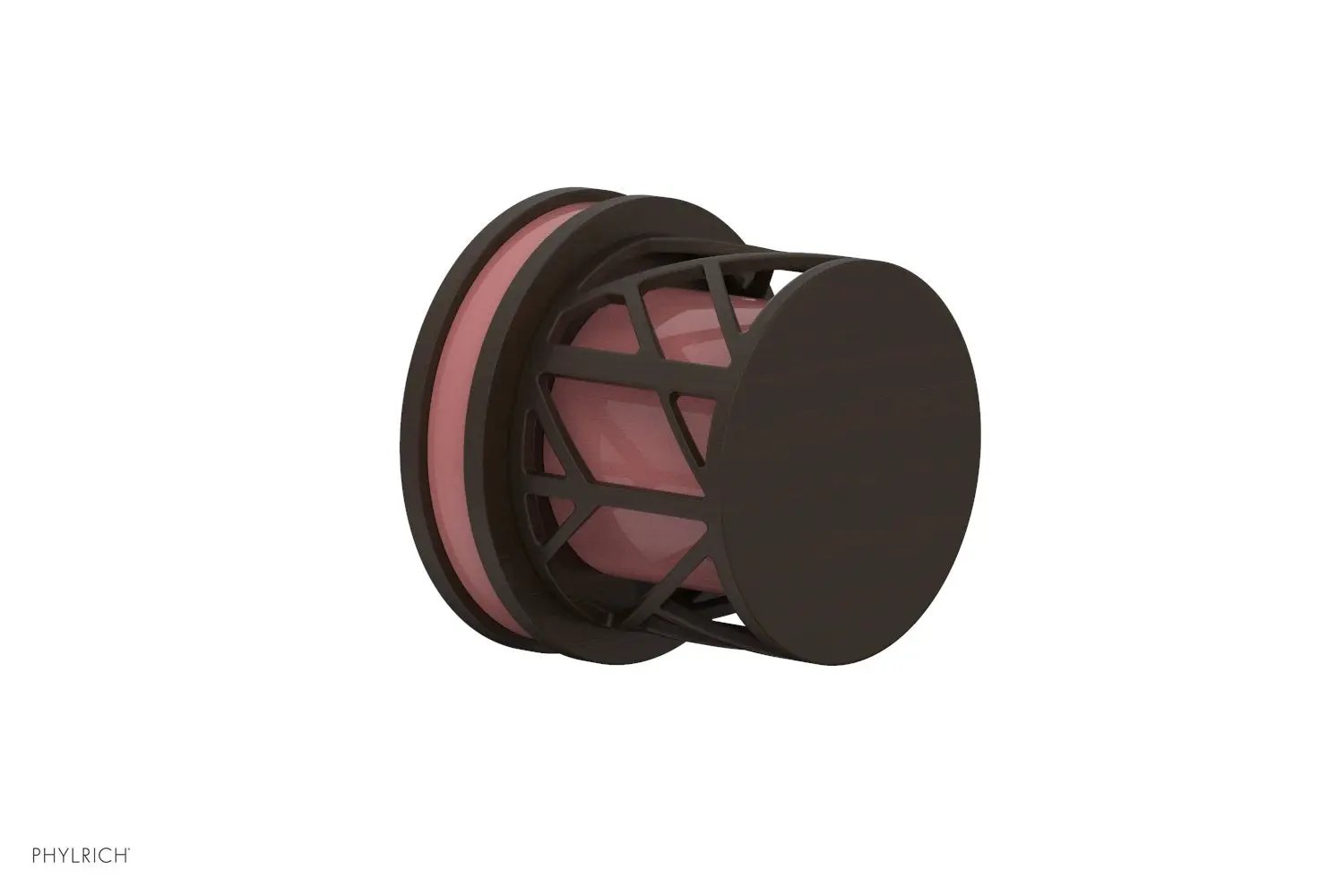 Phylrich JOLIE Volume Control/Diverter Trim - Round Handle with "Pink" Accents by Phylrich