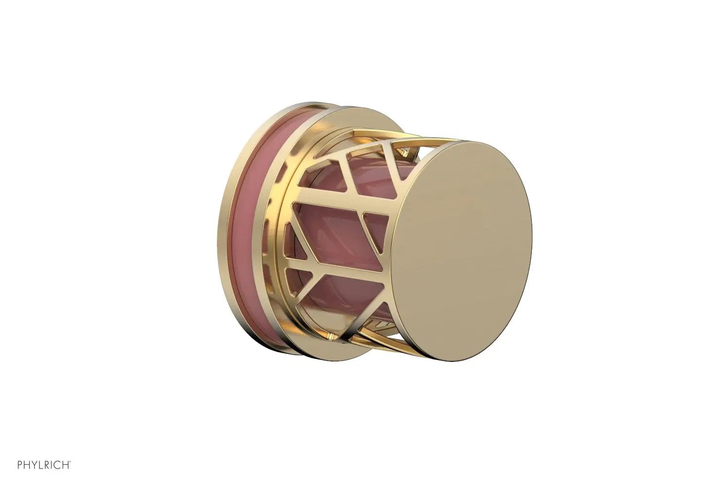 Phylrich JOLIE Volume Control/Diverter Trim - Round Handle with "Pink" Accents by Phylrich