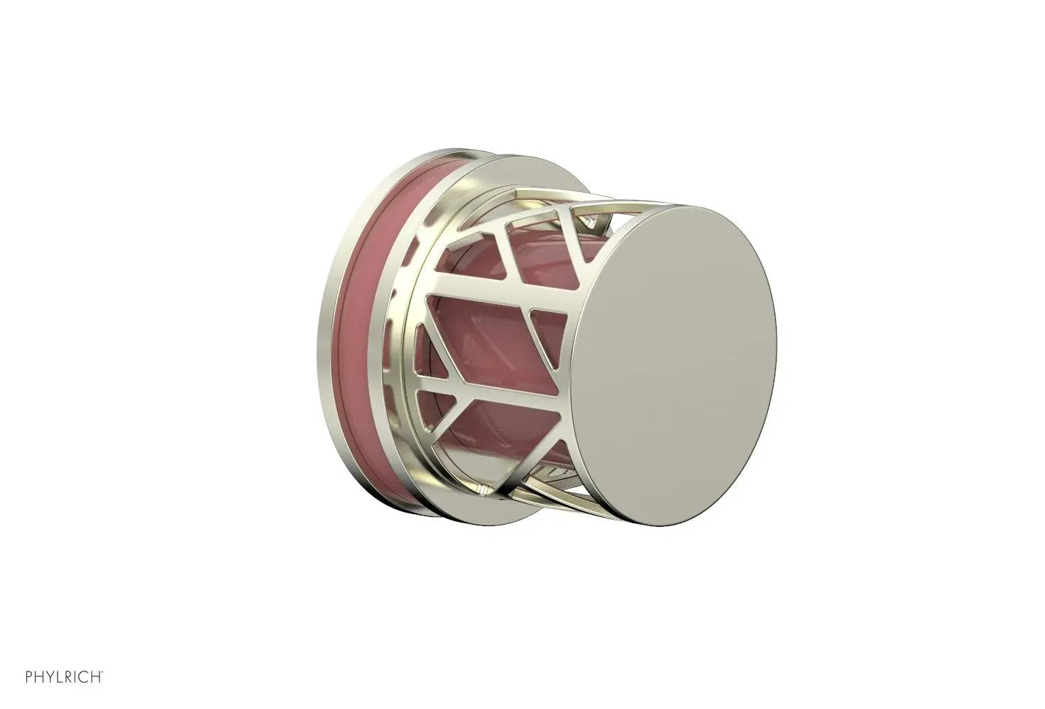 Phylrich JOLIE Volume Control/Diverter Trim - Round Handle with "Pink" Accents by Phylrich
