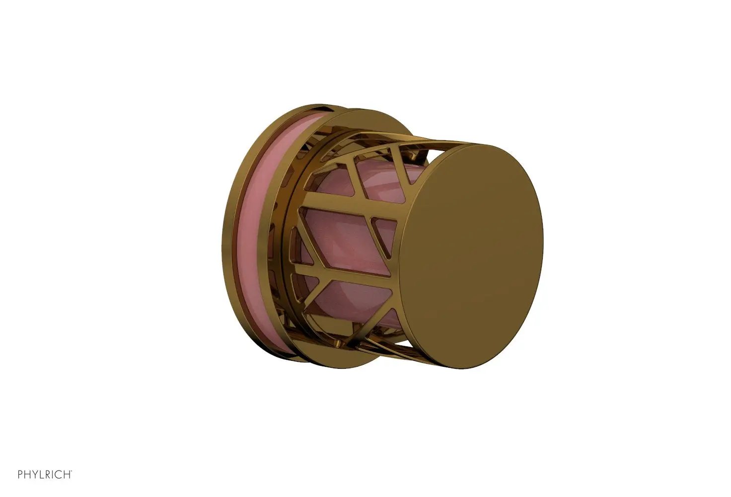 Phylrich JOLIE Volume Control/Diverter Trim - Round Handle with "Pink" Accents by Phylrich