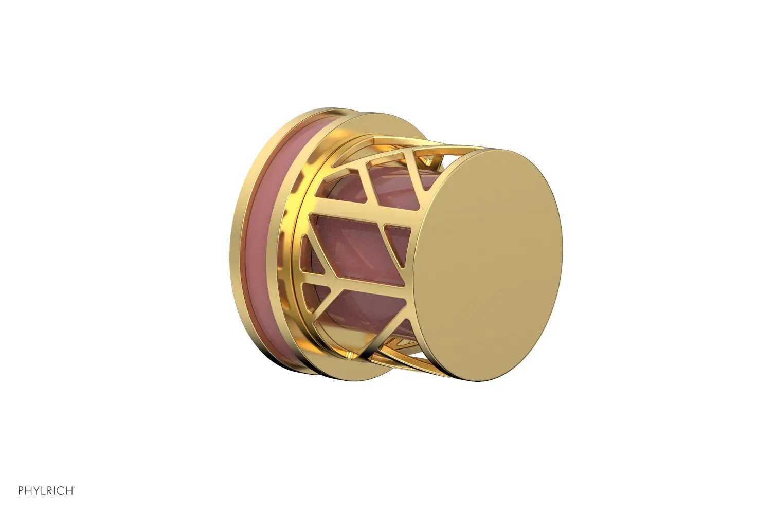 Phylrich JOLIE Volume Control/Diverter Trim - Round Handle with "Pink" Accents by Phylrich