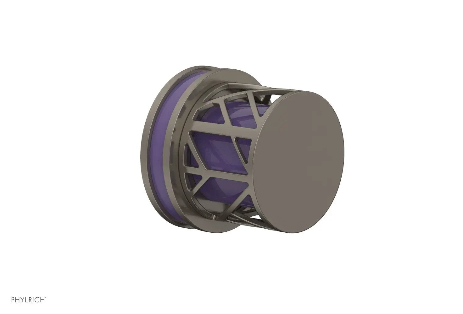 Phylrich JOLIE Volume Control/Diverter Trim - Round Handle with "Purple" Accents by Phylrich