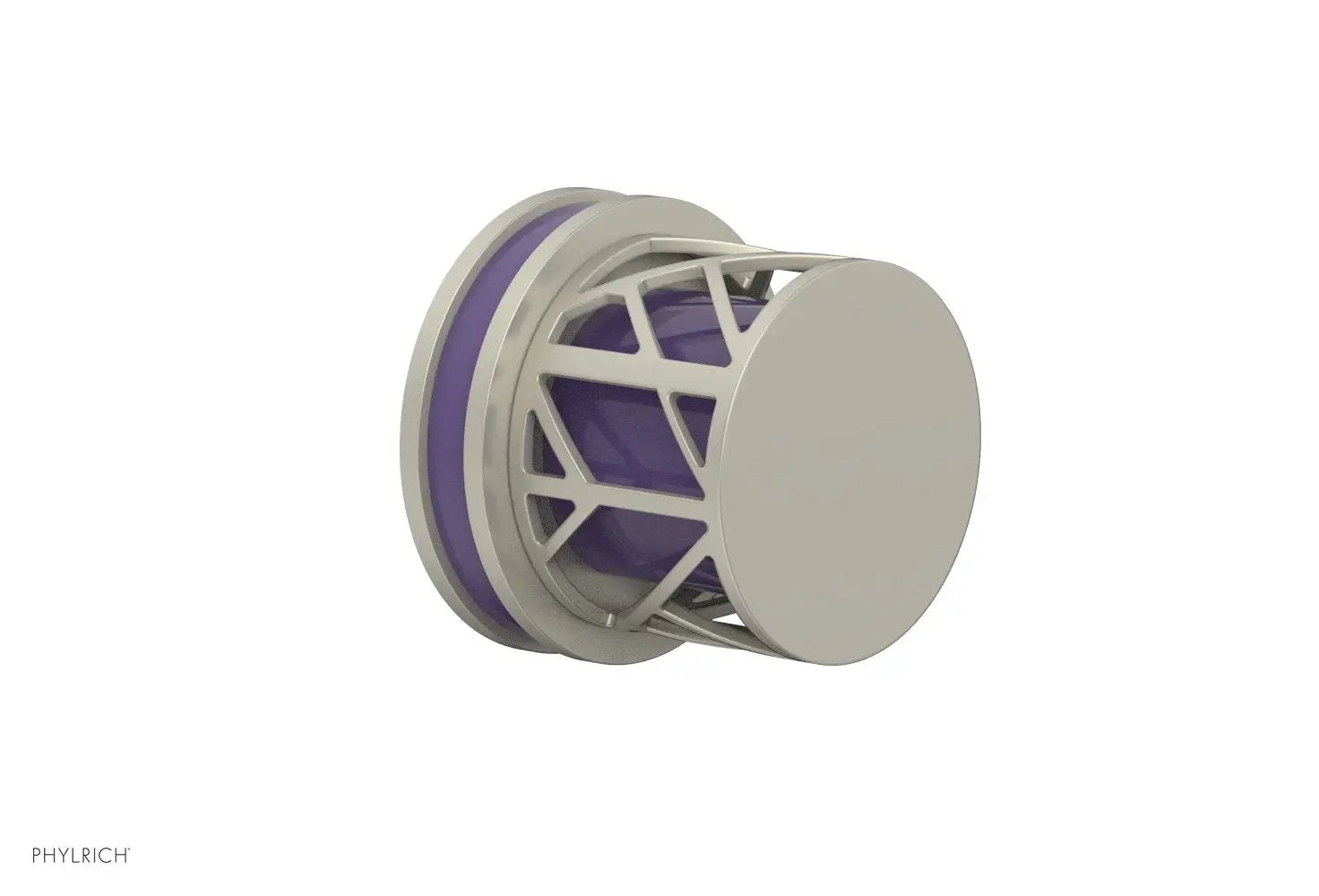 Phylrich JOLIE Volume Control/Diverter Trim - Round Handle with "Purple" Accents by Phylrich