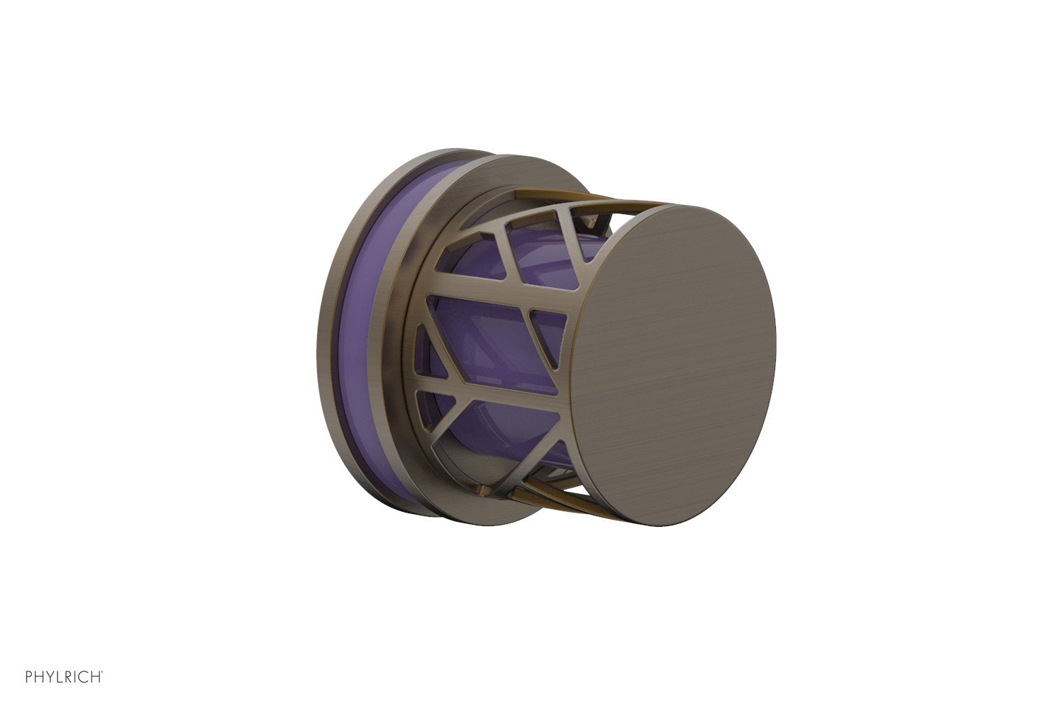Phylrich JOLIE Volume Control/Diverter Trim - Round Handle with "Purple" Accents