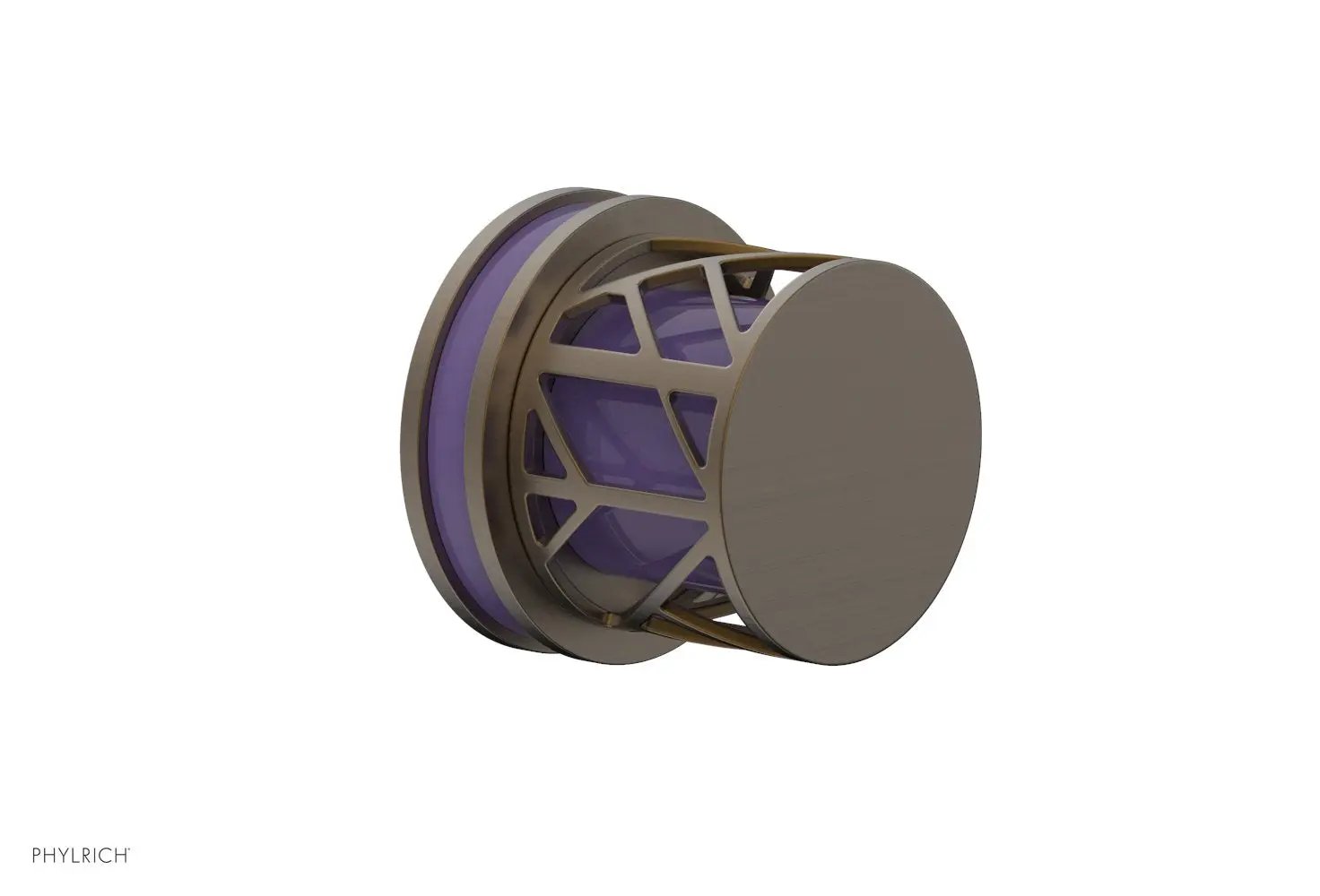 Phylrich JOLIE Volume Control/Diverter Trim - Round Handle with "Purple" Accents by Phylrich
