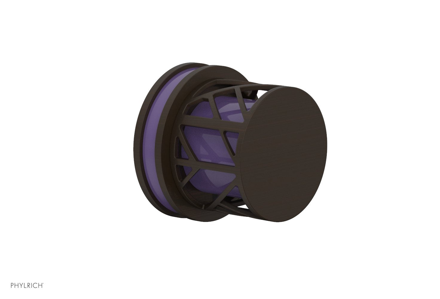 Phylrich JOLIE Volume Control/Diverter Trim - Round Handle with "Purple" Accents
