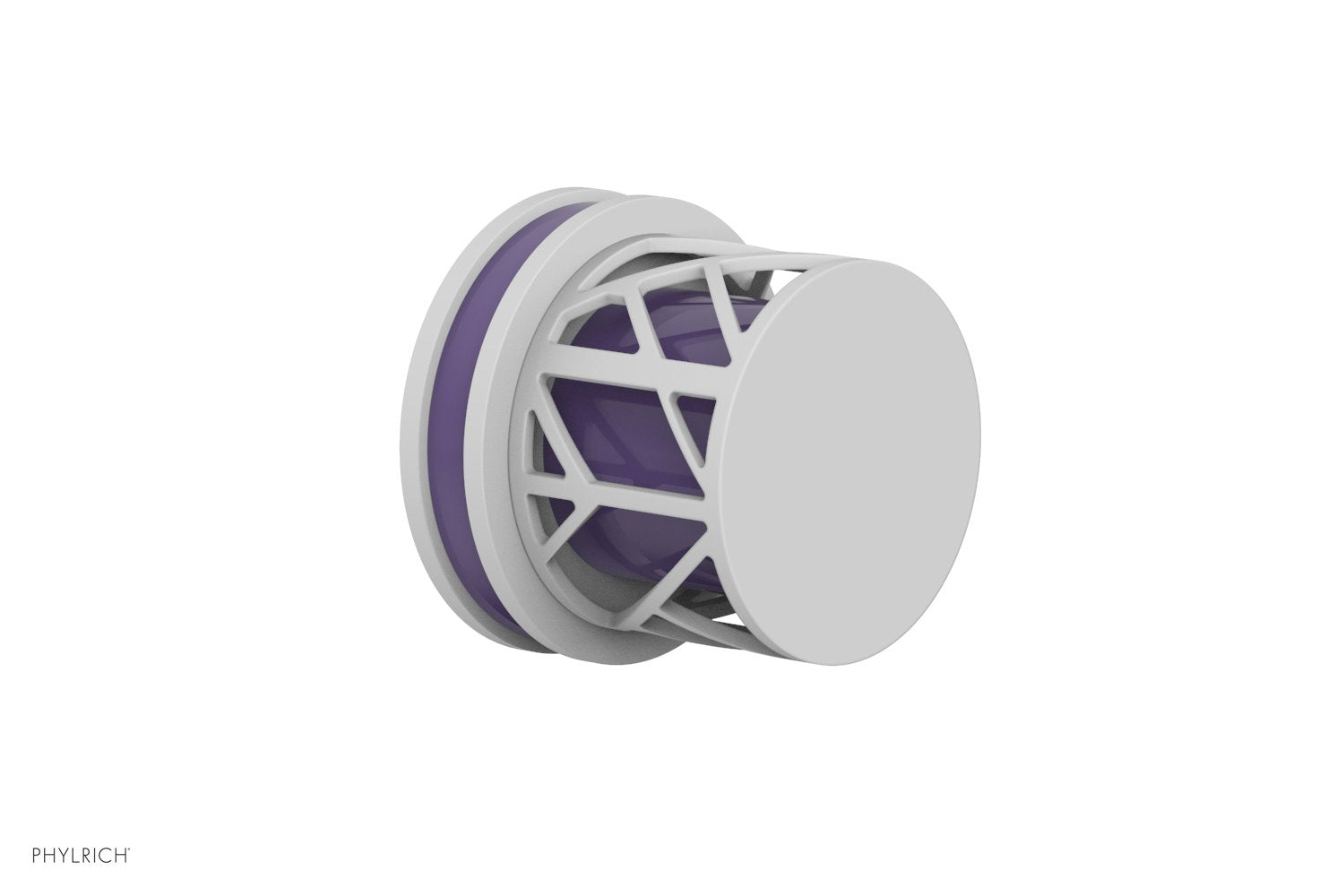 Phylrich JOLIE Volume Control/Diverter Trim - Round Handle with "Purple" Accents