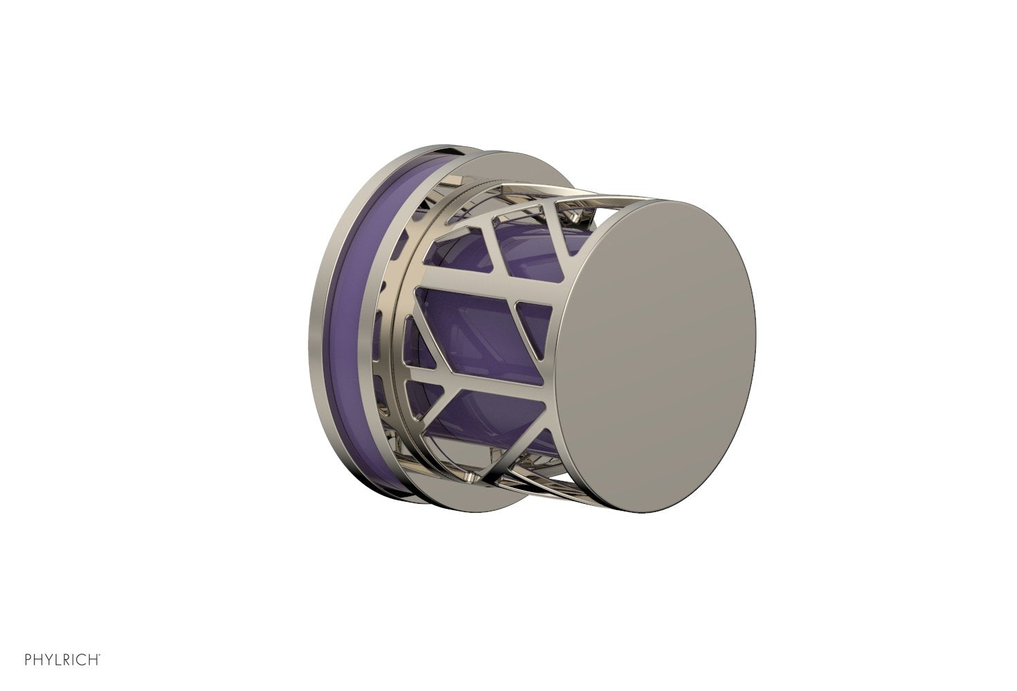 Phylrich JOLIE Volume Control/Diverter Trim - Round Handle with "Purple" Accents