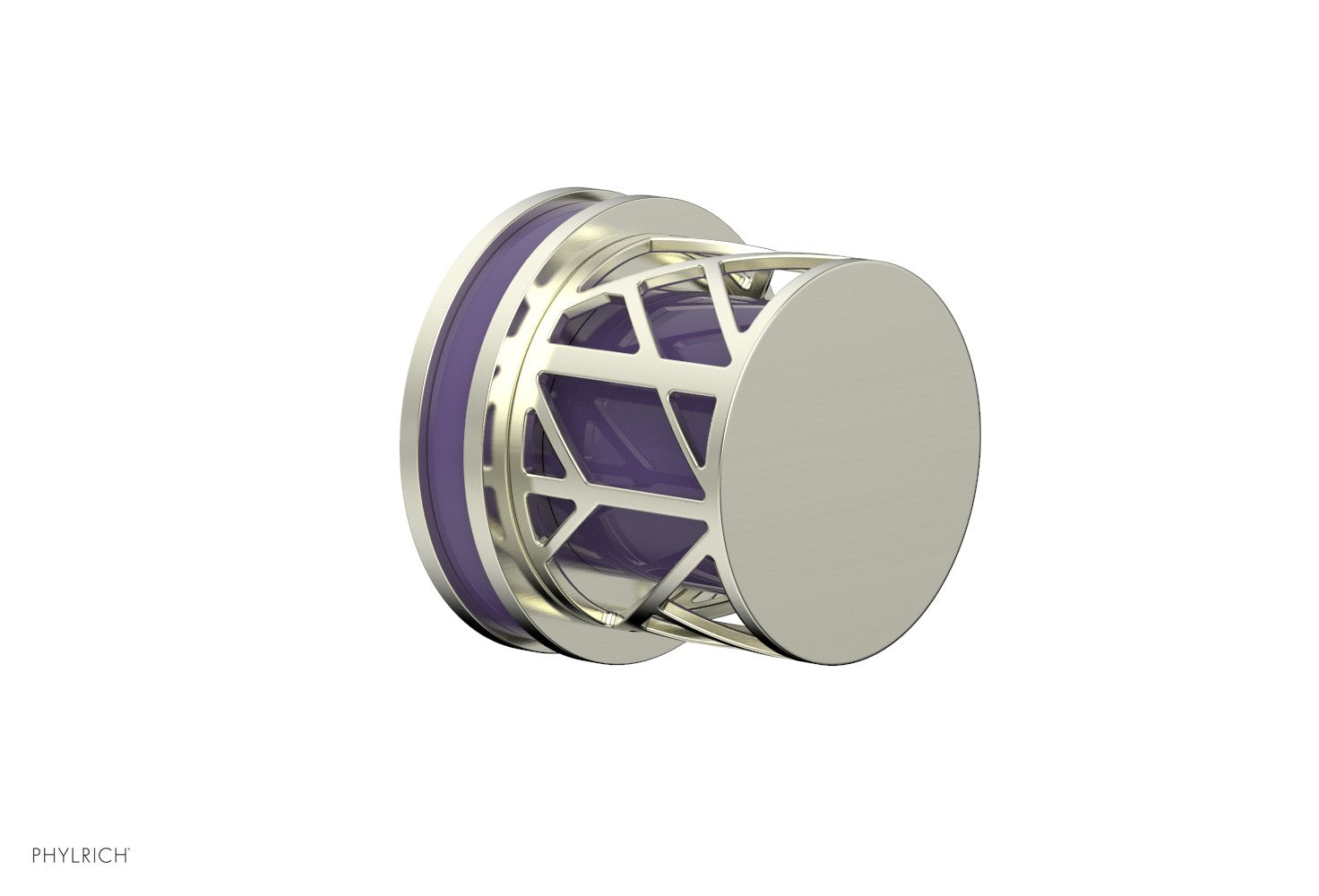 Phylrich JOLIE Volume Control/Diverter Trim - Round Handle with "Purple" Accents