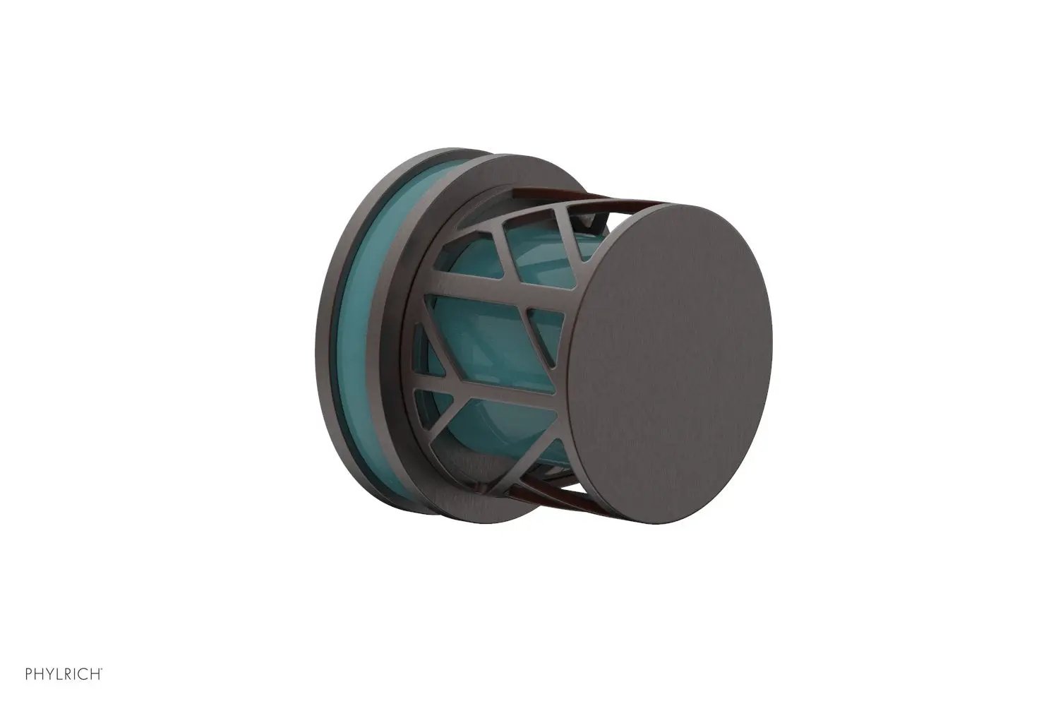 Phylrich JOLIE Volume Control/Diverter Trim - Round Handle with "Turquoise" Accents by Phylrich