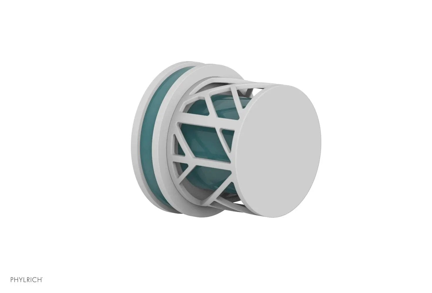 Phylrich JOLIE Volume Control/Diverter Trim - Round Handle with "Turquoise" Accents by Phylrich
