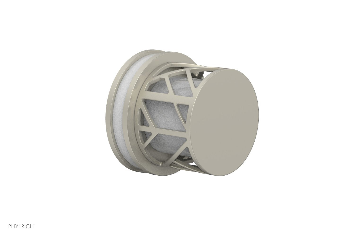 Phylrich JOLIE Volume Control/Diverter Trim - Round Handle with "White" Accents