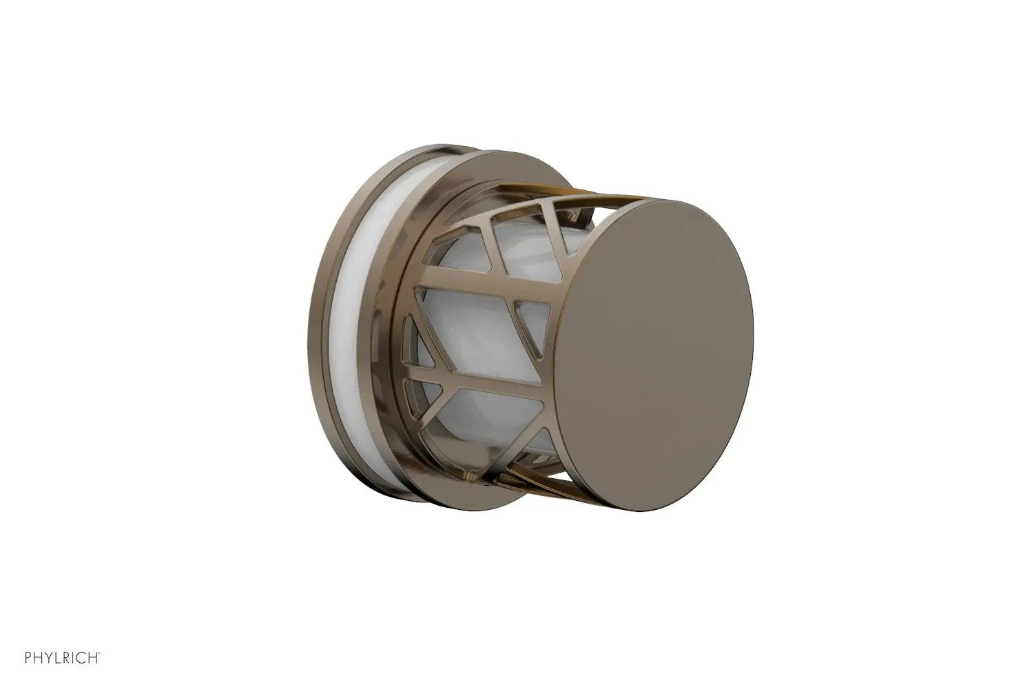 Phylrich JOLIE Volume Control/Diverter Trim - Round Handle with "White" Accents by Phylrich
