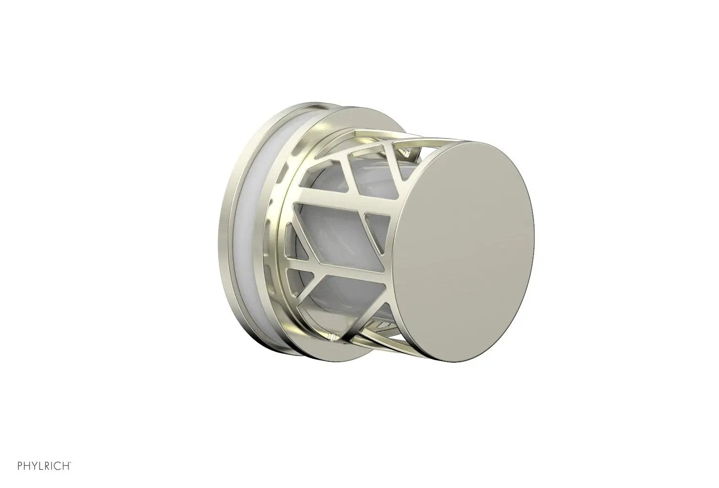 Phylrich JOLIE Volume Control/Diverter Trim - Round Handle with "White" Accents by Phylrich