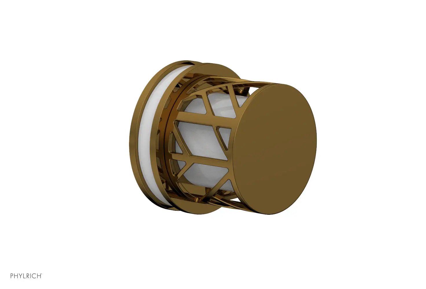 Phylrich JOLIE Volume Control/Diverter Trim - Round Handle with "White" Accents by Phylrich