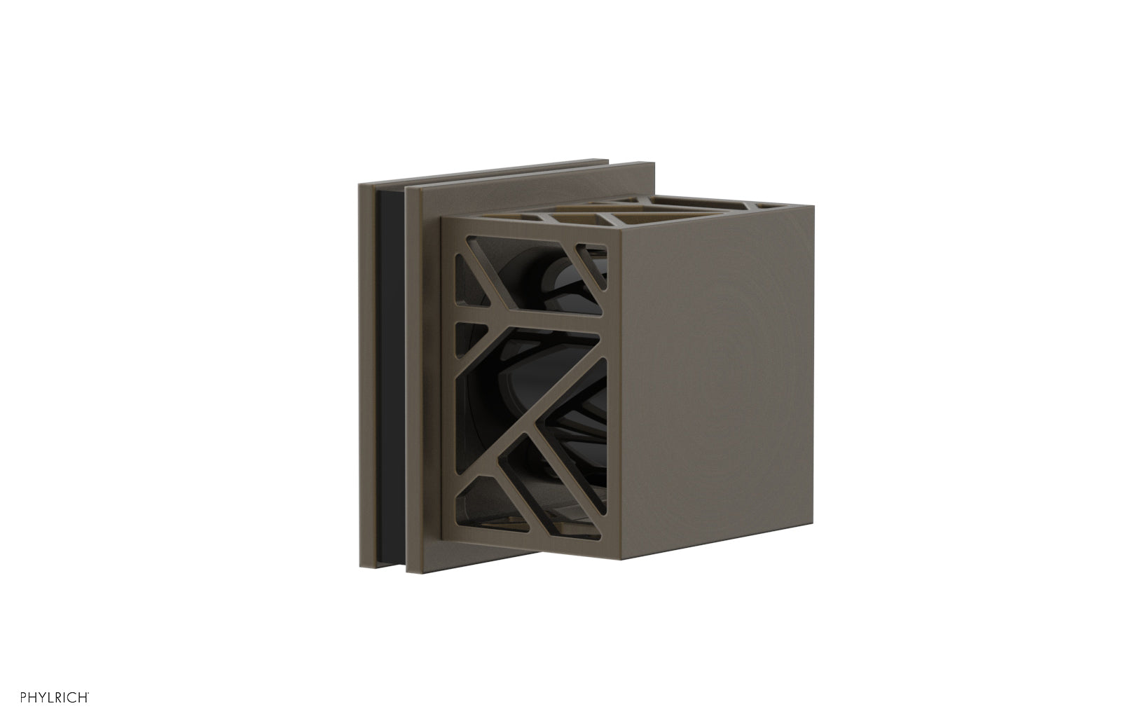 Phylrich JOLIE Volume Control/Diverter Trim - Square Handle with "Black" Accents