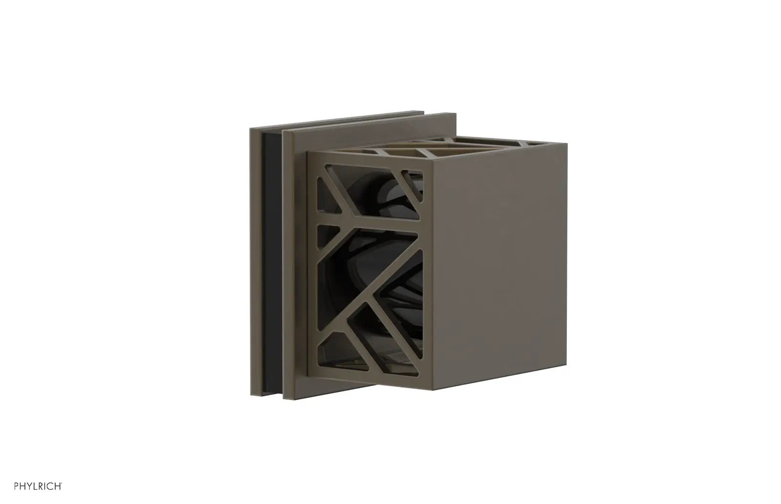 Phylrich JOLIE Volume Control/Diverter Trim - Square Handle with "Black" Accents by Phylrich