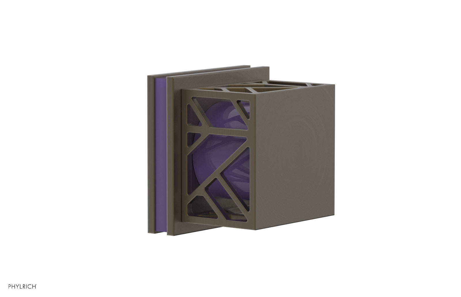 Phylrich JOLIE Volume Control/Diverter Trim - Square Handle with "Purple" Accents