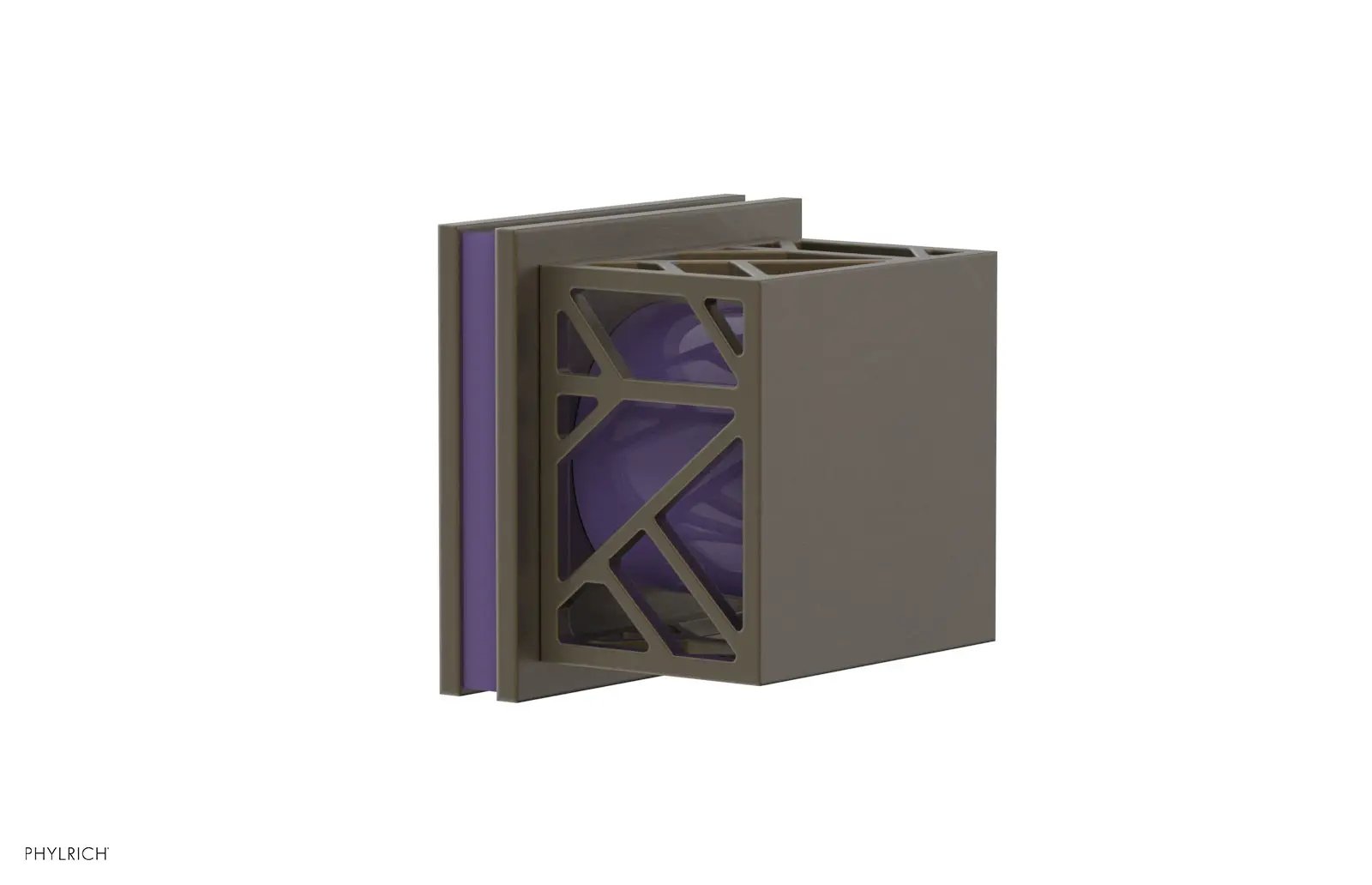 Phylrich JOLIE Volume Control/Diverter Trim - Square Handle with "Purple" Accents by Phylrich